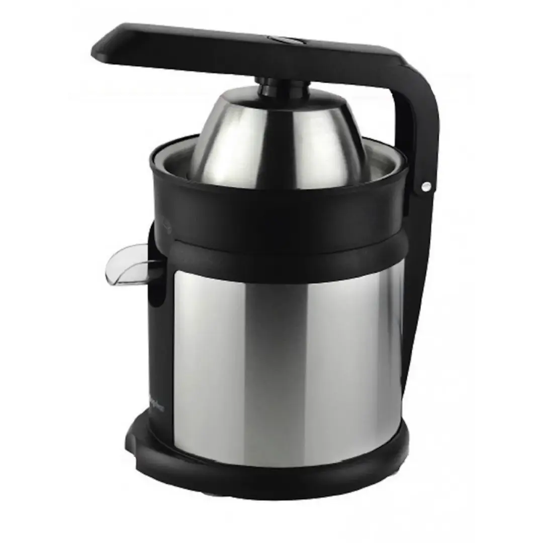 Imagen principal del exprimidor Magefesa Zester MGF-3469 en acabado inox, con potencia de 120 W y brazo de presión para extraer zumo de forma cómoda y eficiente.