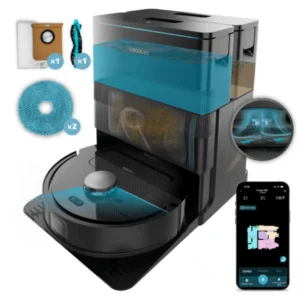 Imagen principal del robot aspirador Cecotec Conga X50, con potencia de succión de 15.000 Pa y estación All-in-Home para vaciado, limpieza y carga automáticos.