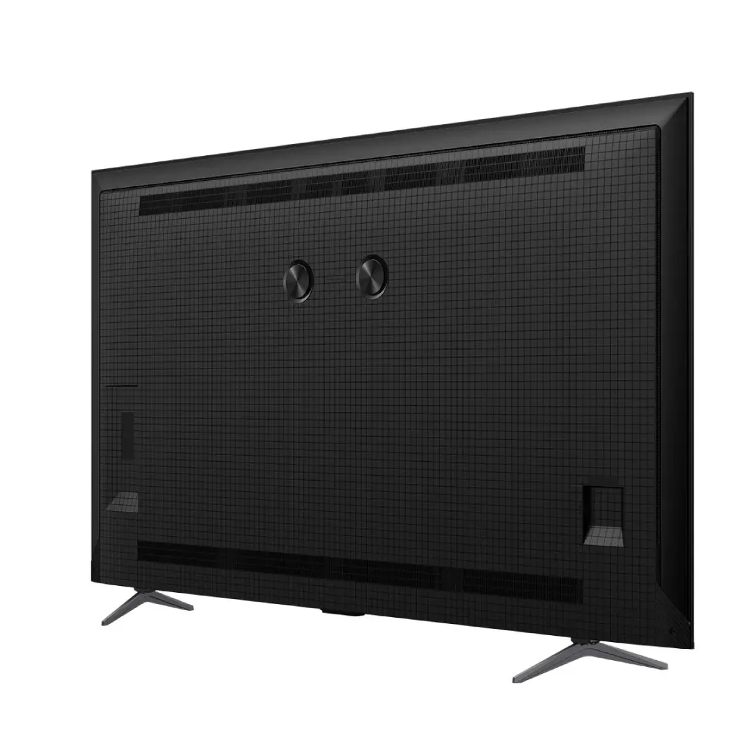 Imagen trasera del televisor TCL 85P8K mostrando el diseño posterior y el panel de conexiones con puertos HDMI 2.1 y otros conectores.