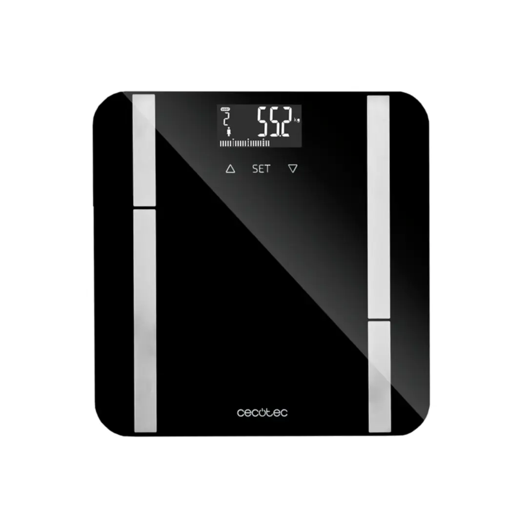 báscula de baño Cecotec Surface Precision 9450 Healthy negra con bioimpedancia y capacidad máxima de 180 kg para control corporal