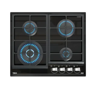 placa de gas Teka GZC-64320 de cristal con tecnología Exact Flame, 4 fuegos y 60 cm de ancho para cocina