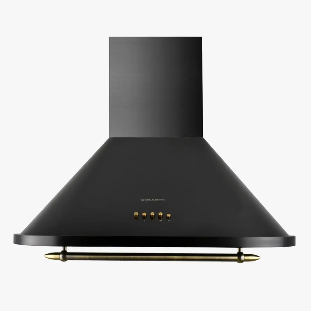 Campana decorativa rústica Eas Electric EMRH-653RN de 60 cm en color negro con capacidad de extracción de 500 m³/h
