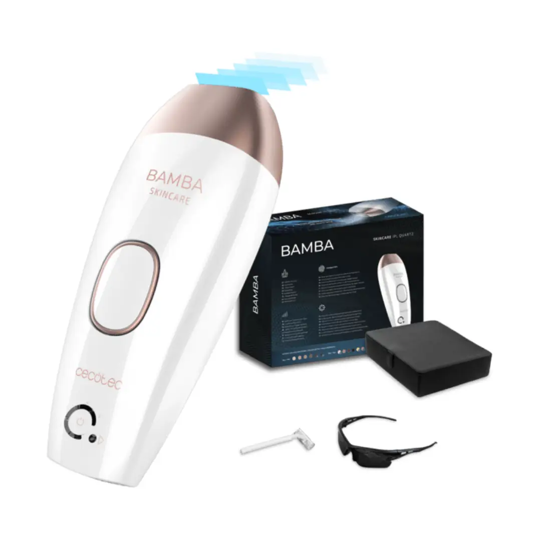 depiladora IPL Cecotec Bamba Quartz 04245 con lámpara de cuarzo y 120000 disparos para depilación duradera en casa