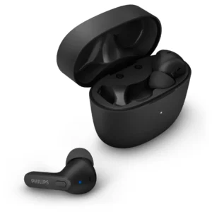 auriculares Bluetooth Philips TAT-2206BK/00 negros intrauditivos con estuche de carga compacto para música y llamadas inalámbricas