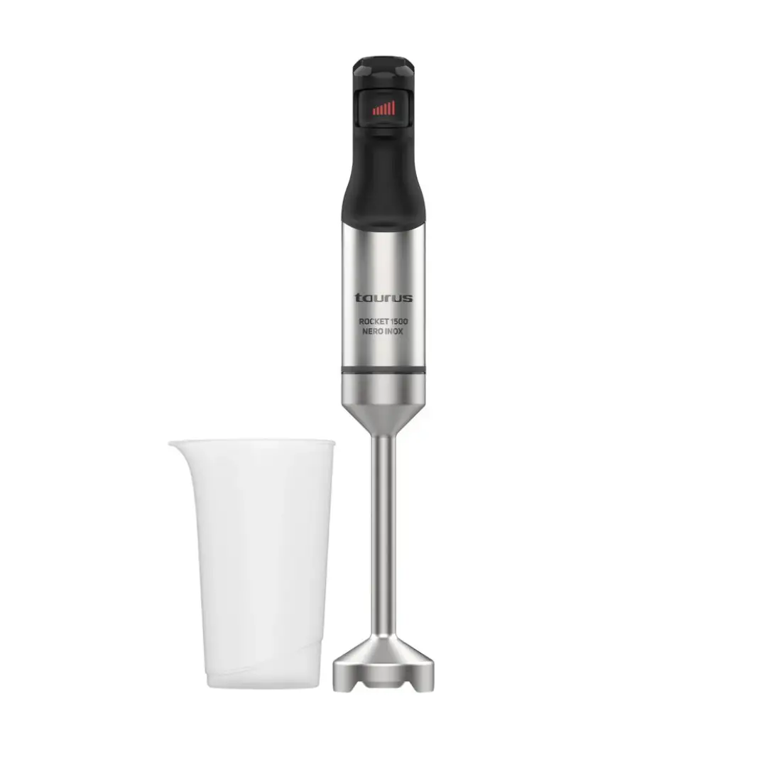 batidora de mano Taurus Rocket 1500 Nero Inox 1500W con vaso medidor para batir, triturar y mezclar alimentos de forma potente
