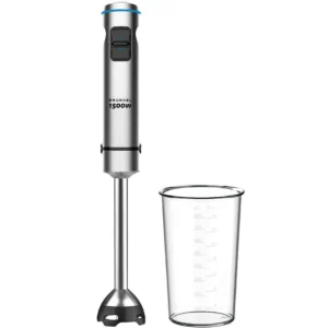 batidora de mano Grunkel BM-1500 Extreme de 1500W con vaso medidor y cuchillas de acero inoxidable para triturar y mezclar alimentos