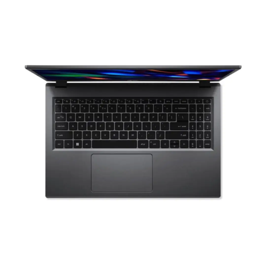 vista superior del portátil Acer Extensa 15 EX215-23 mostrando el teclado completo y panel táctil con diseño ergonómico