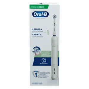 cepillo dental eléctrico Oral-B Pro 1 Professional Clean blanco con 3 modos de limpieza y sensor de presión para cuidado dental avanzado
