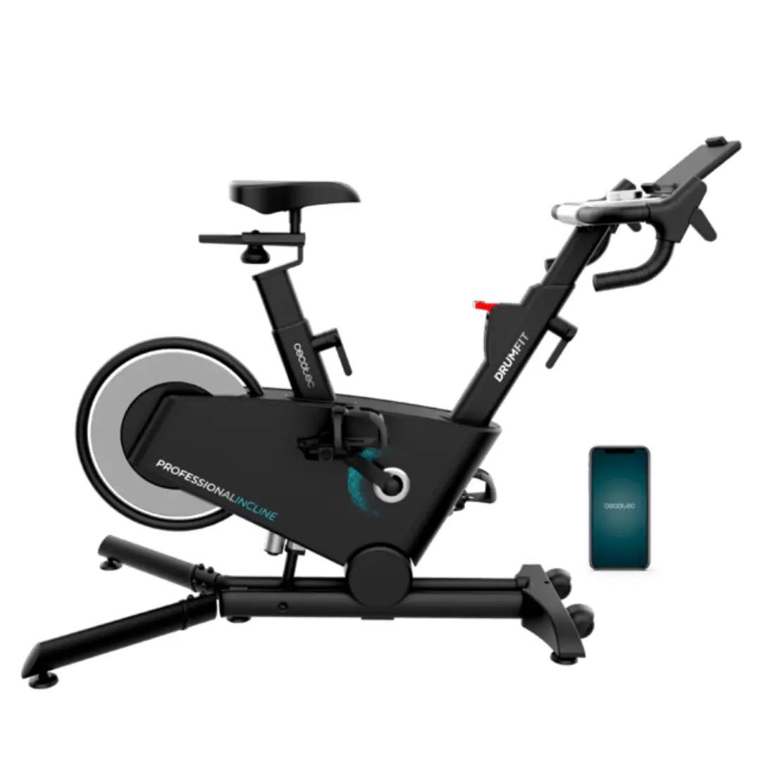 bicicleta de spinning Cecotec Indoor Incline 07250 con volante de 10 kg y 32 niveles de resistencia para entrenamiento en casa