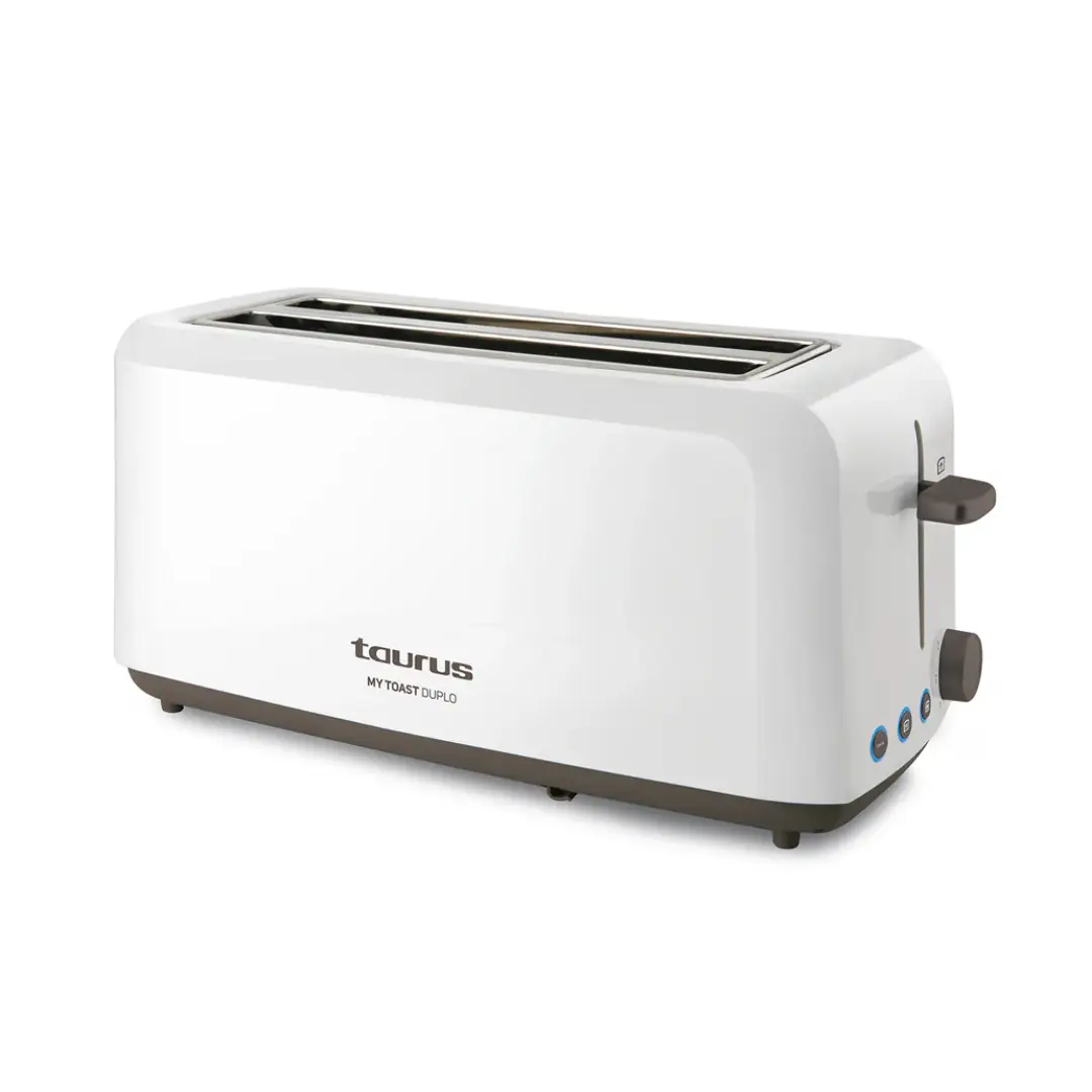 tostador Taurus MyToast Duplo 1450W con dos ranuras extra largas para tostar pan de diferentes tamaños de forma uniforme