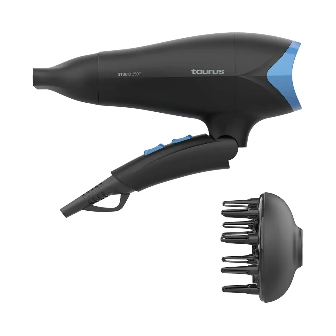 secador de viaje Taurus Studio 2500 2400W con diseño plegable para fácil transporte y secado rápido del cabello