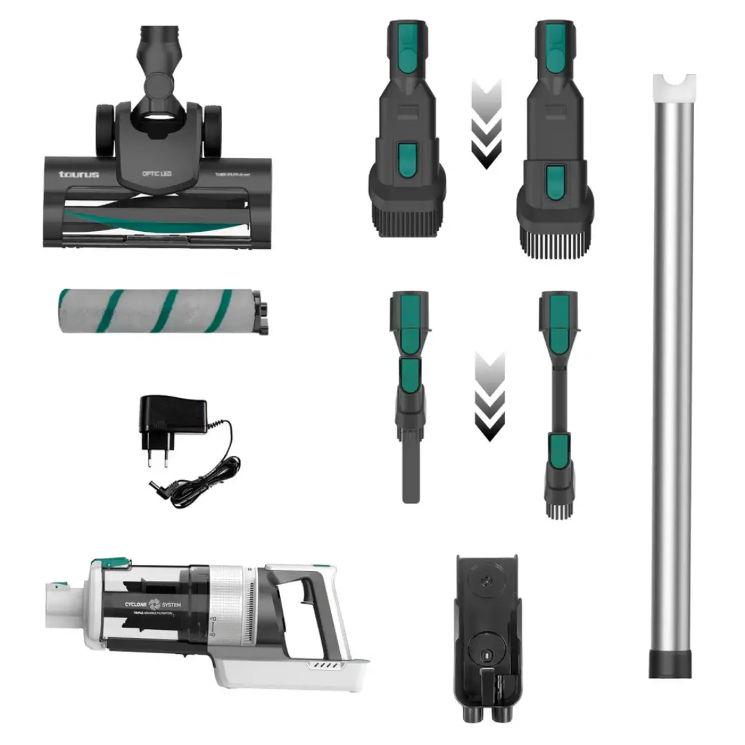 accesorios del aspirador escoba Taurus Nimbus Pure para limpieza de esquinas, tapicerías y diferentes superficies del hogar