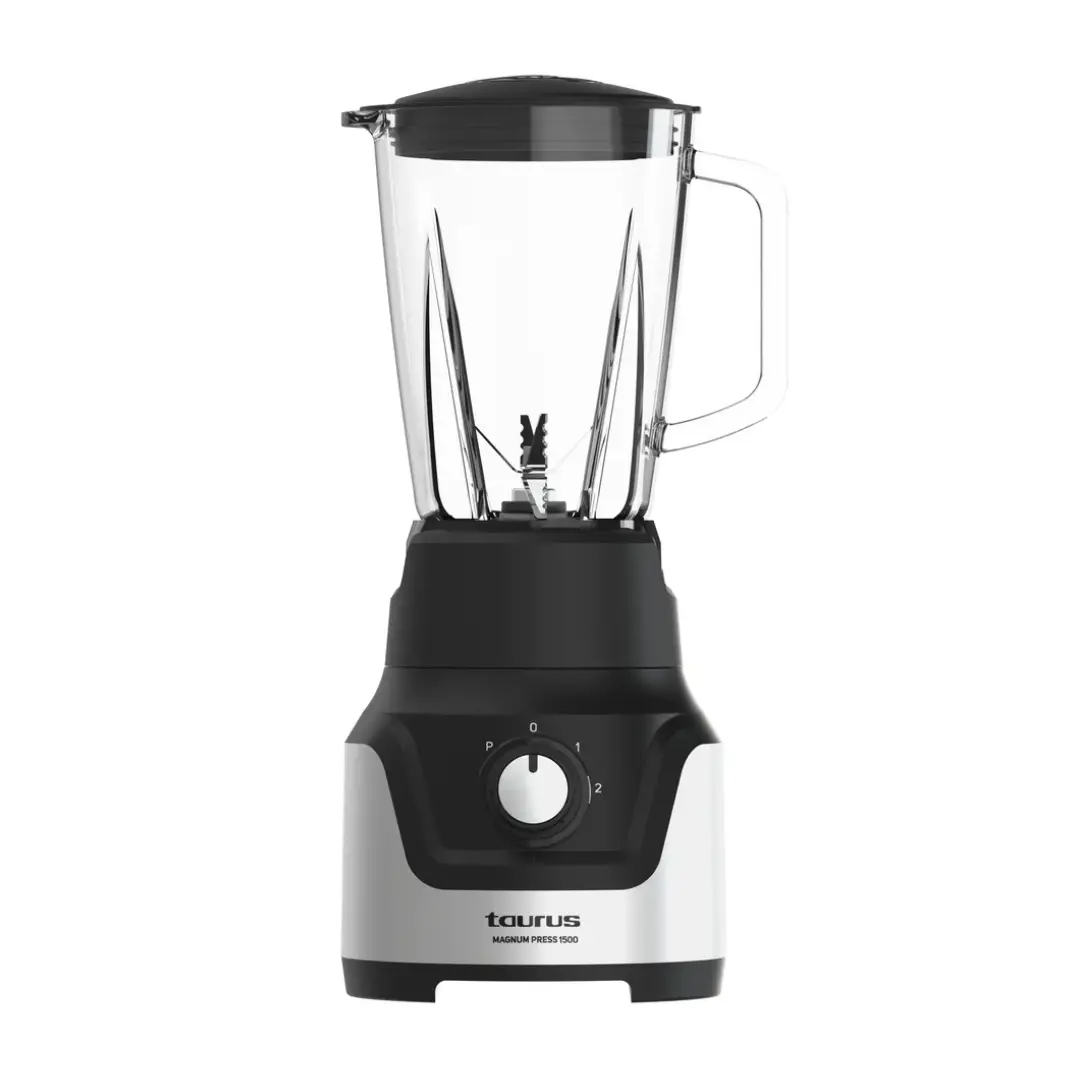 batidora de vaso Taurus Magnum Press 1500 de 1500W con jarra de cristal para batidos, smoothies y triturado de alimentos