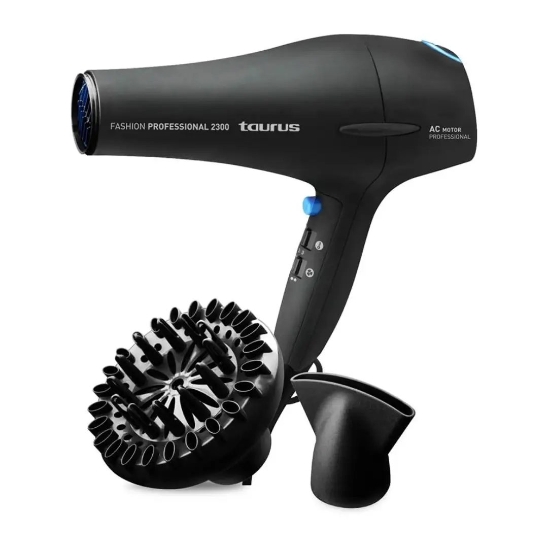 secador Taurus Fashion Professional 2300W con motor AC profesional para un secado potente y rápido del cabello