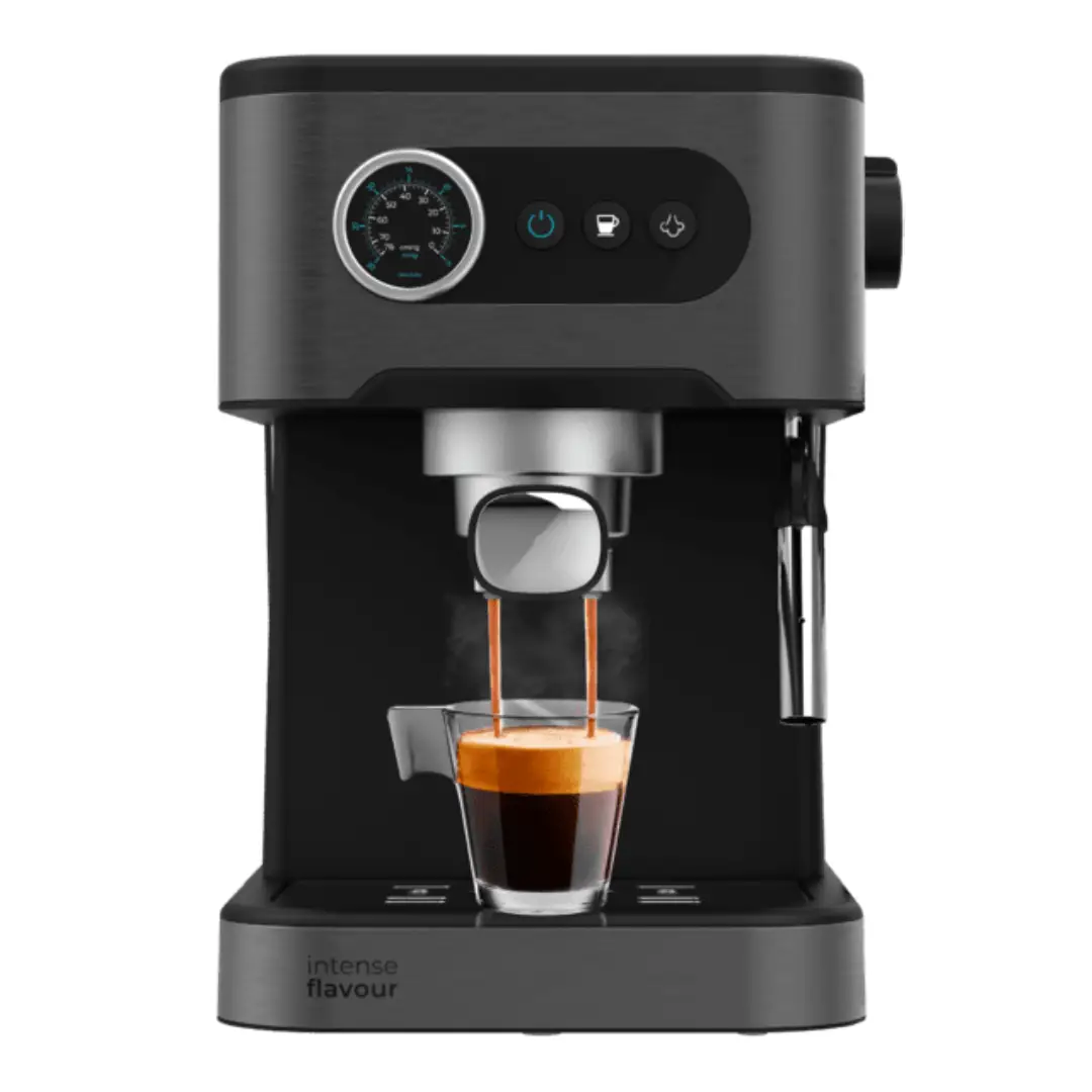 cafetera espresso Cecotec 00271 con 20 bares de presión, vaporizador de leche y depósito de 1,5 litros para café espresso y cappuccino
