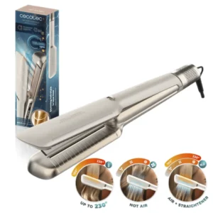 Plancha de pelo Cecotec Air Lisse con aire y placas alisadoras, motor brushless de 1600W y tecnología iónica