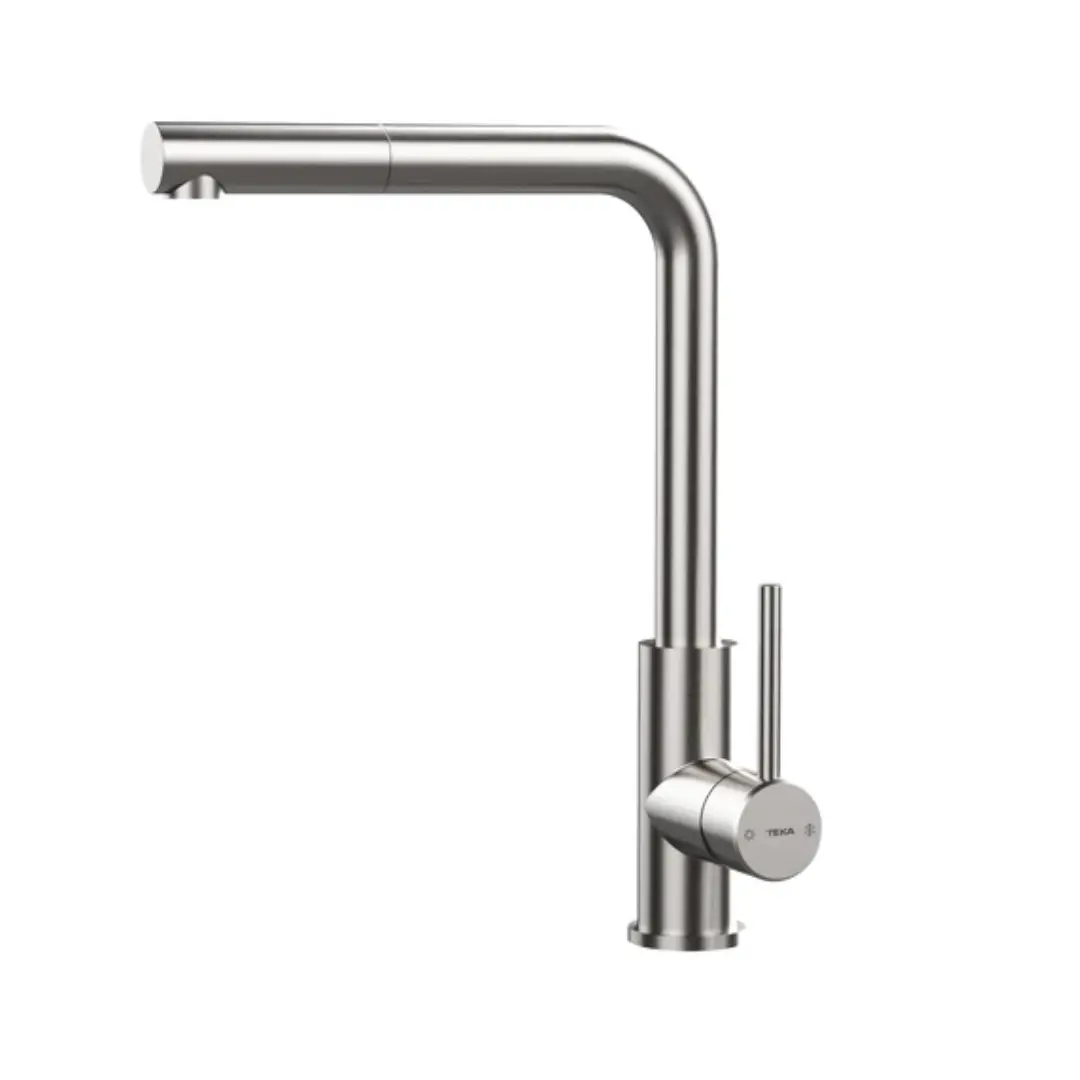 grifo de fregadero TEKA UNI-9331 en acero inoxidable con caño alto giratorio 360º y sistema monomando para cocina