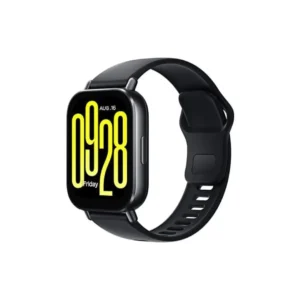 Imagen frontal del smartwatch Xiaomi Redmi Watch 5 Active en color negro, con pantalla grande, correa deportiva y funciones de monitorización de salud y actividad física.