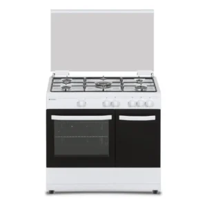 cocina de gas Aspes AKGW-5901PBX blanca de 90 cm con horno de 55 litros y 5 fuegos para gas butano en cocina doméstica