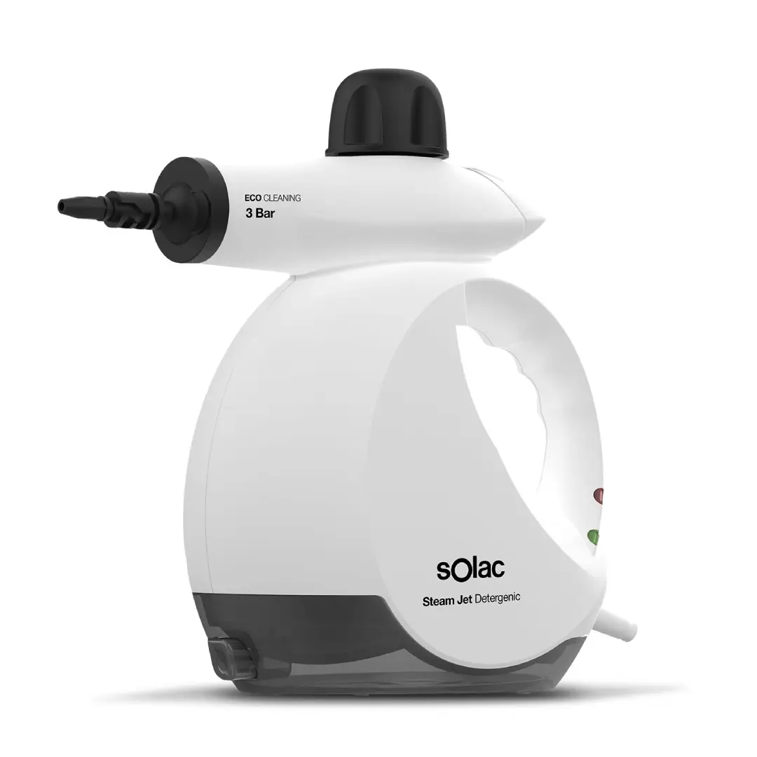 limpiador a vapor Solac Steam Jet Detergenic LV-1350 de 1200W con 3 bar de presión, 30 g/min de vapor y depósito de 175 ml con accesorios