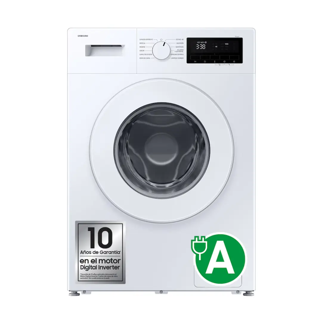 lavadora Samsung WW-80FG3M05TWEC blanca 8 kg 1400 rpm con vapor y eficiencia energética Clase A