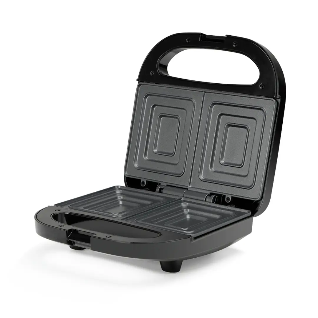 Sandwichera Orbegozo SW-6010 abierta mostrando placas interiores para tostado de sándwiches