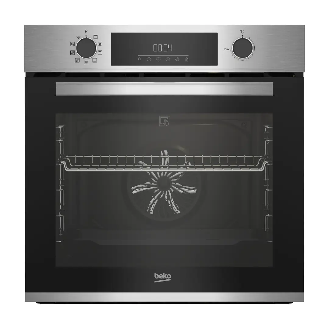 Horno multifunción Beko BBIE-12300XMP en acero inoxidable vista frontal 60 cm