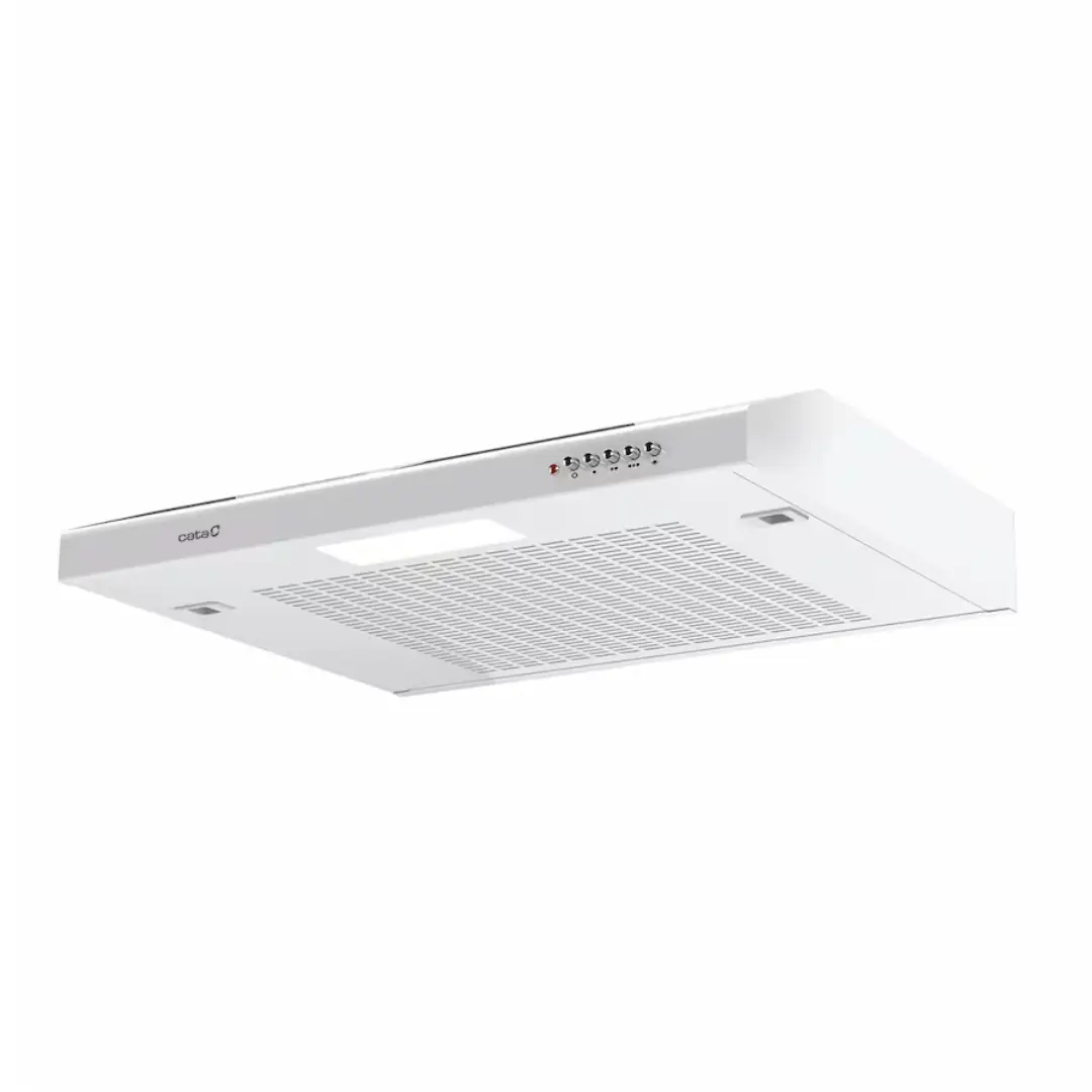 Campana extractora CATA LFK-6001WH vista lateral mostrando perfil y diseño compacto de 60 cm