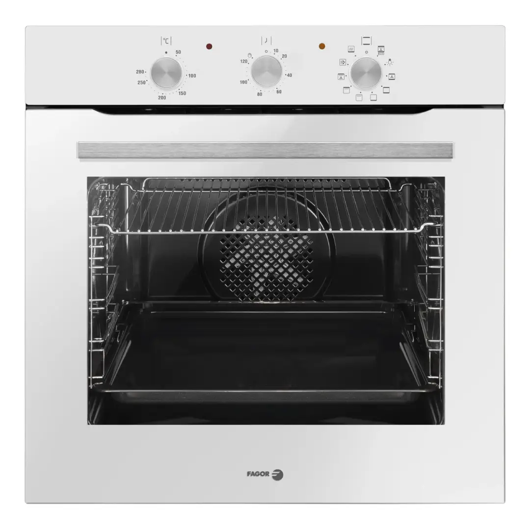 Horno Fagor 9H-115BB en color blanco vista frontal empotrable cocina