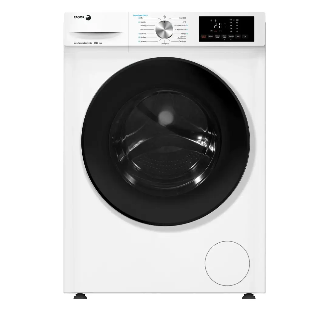Lavadora Fagor 5FE-8614 de 8 kg en color blanco vista frontal carga frontal