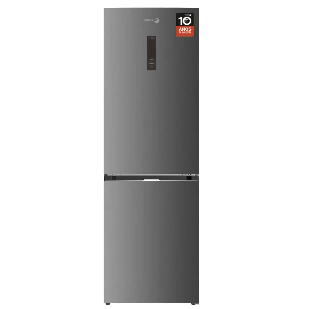 Frigorífico combi Fagor 3FFK-6677X en acero inoxidable vista frontal con display exterior