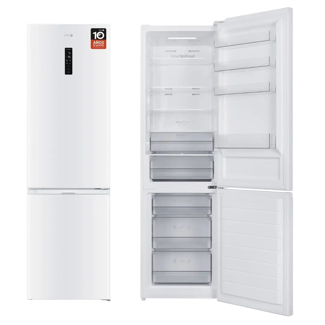 Frigorífico combi Fagor 3FFK-6877 abierto sin alimentos mostrando su interior