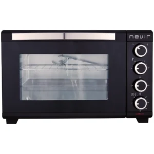 Mini horno Nevir NVR-9854HCL de 48 litros con convección 2000W y luz interior vista frontal de sobremesa