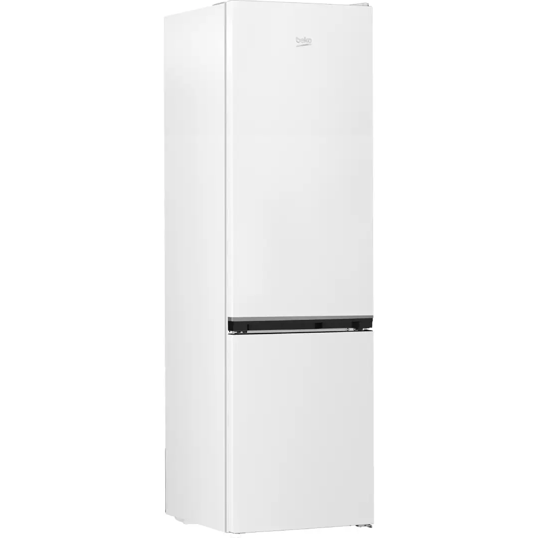 Frigorífico Beko B5RCNE-416HW vista lateral mostrando su profundidad y diseño vertical