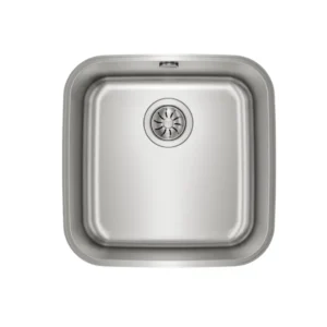 Fregadero Teka BE 40.40 M50 de una cubeta en acero inoxidable vista superior para instalación bajo encimera