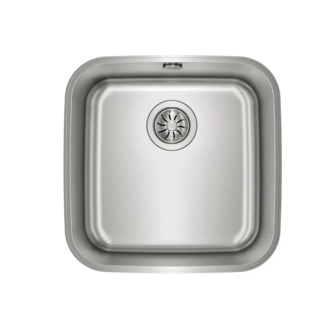Fregadero Teka BE 40.40 M50 de una cubeta en acero inoxidable vista superior para instalación bajo encimera