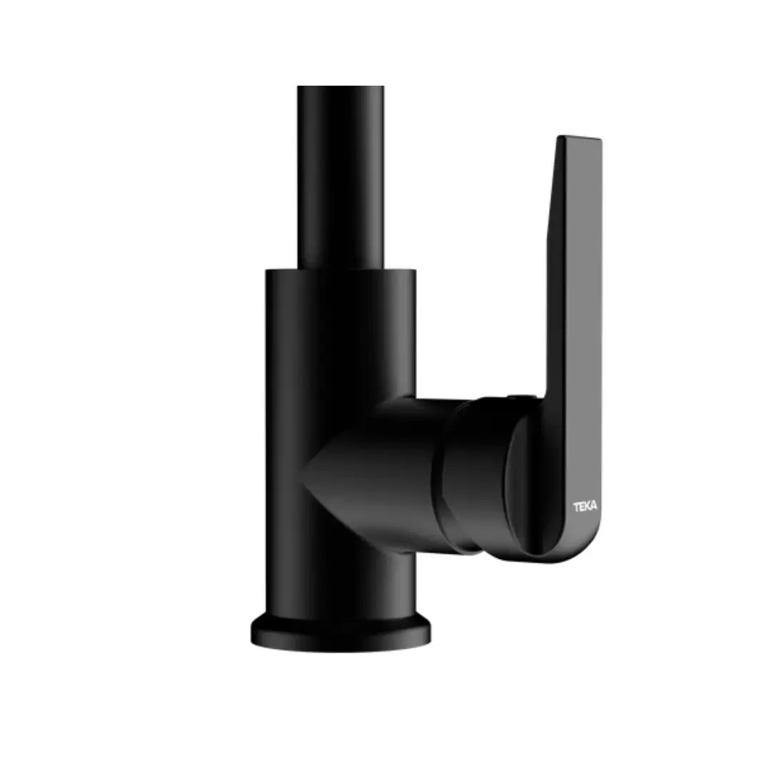 Detalle del manejo del grifo Teka IN-915 con control monomando para regular temperatura y caudal de agua