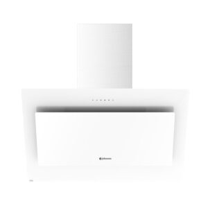Campana extractora Johnson KON-908B en cristal blanco de 90 cm vista frontal diseño vertical moderno