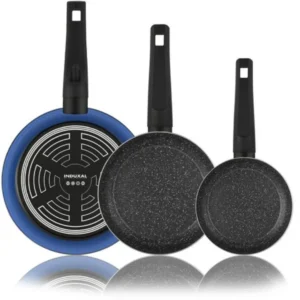 Pack de 3 sartenes Magefesa ETAI BLUE antiadherentes para inducción en medidas 18, 22 y 26 cm