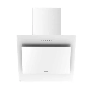 Campana extractora Johnson KON-608B en cristal blanco de 60 cm vista frontal diseño vertical moderno