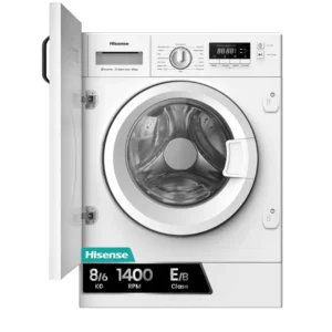 Lavadora secadora integrable Hisense WD-3M841BWIES vista frontal para panelar en cocina