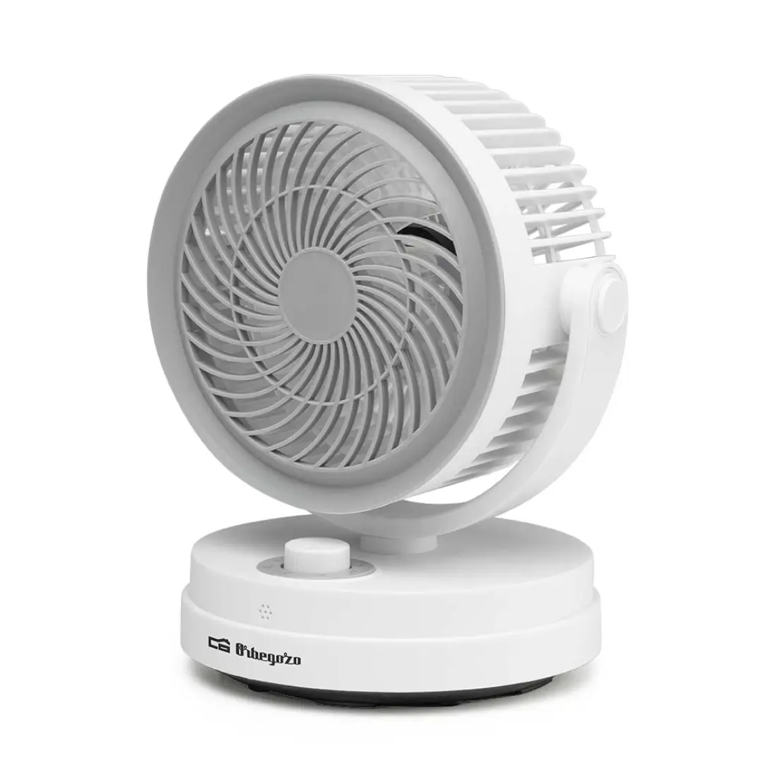 Ventilador de sobremesa Orbegozo TF-1015 de 15 cm, 40W de potencia y 3 velocidades, vista frontal principal.
