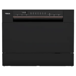 Lavavajillas compacto Teka LC-24700BK en color negro vista frontal con display LED