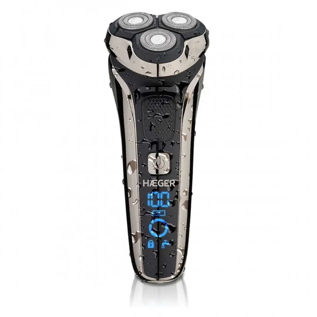 Afeitadora eléctrica HAEGER SM-3CB.005A con pantalla LED y diseño impermeable IPX6 vista frontal
