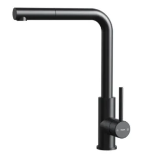 Grifo de cocina Teka UNI-9331 en acabado negro con caño alto extraíble y diseño monomando vista frontal