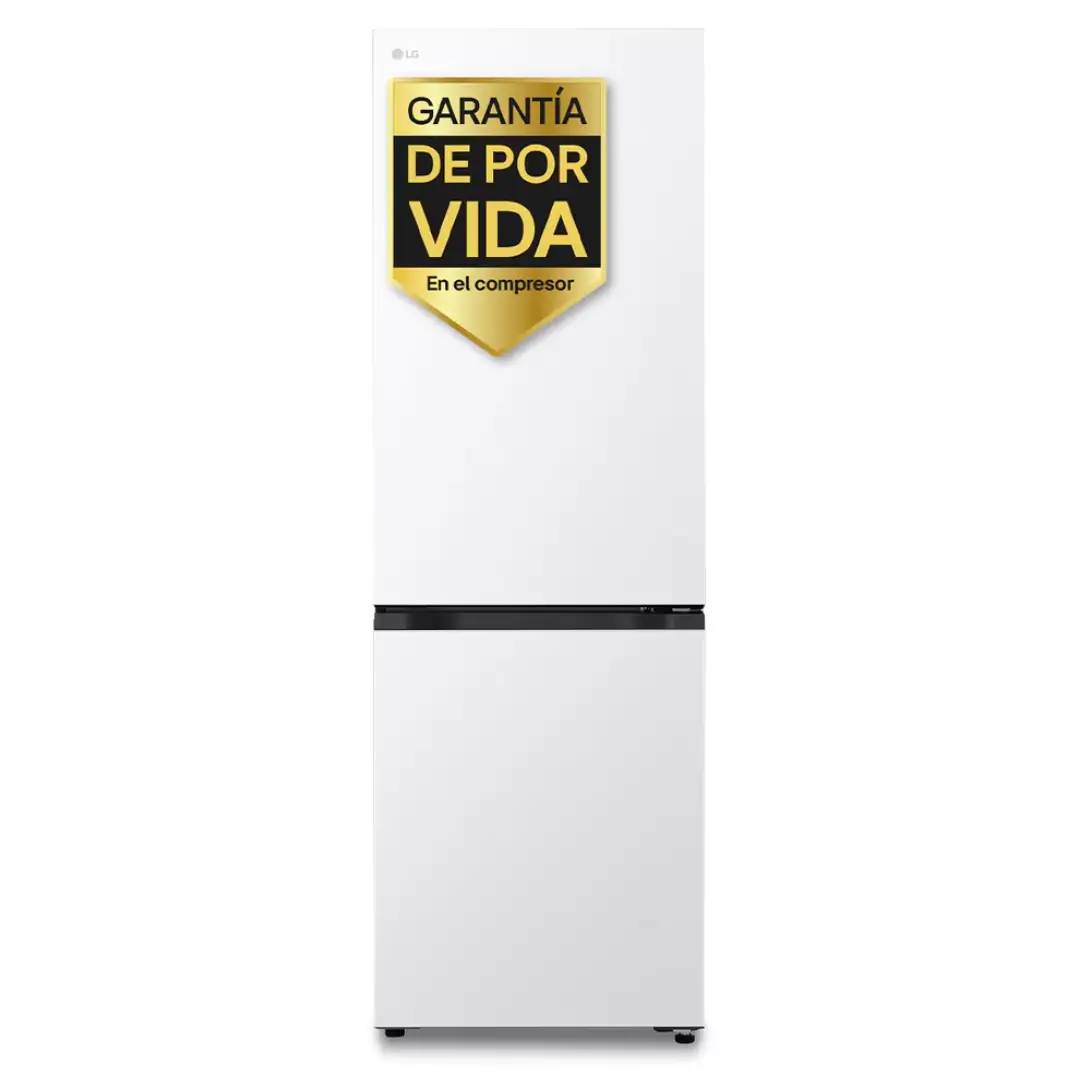 Frigorífico combi LG GBBS-312CSW en color blanco, vista frontal principal con diseño elegante y tecnología Door Cooling+.