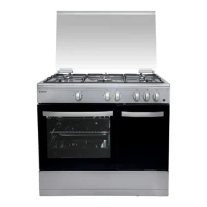 Cocina de gas Aspes AKGW-5901PBX en acero inoxidable con 5 fuegos y horno vista frontal