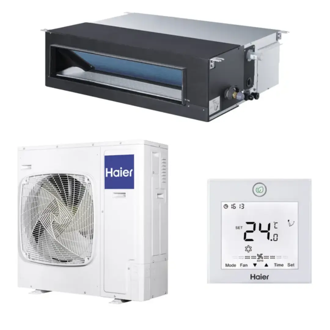 Aire acondicionado por conductos Haier AD-105S2SM9FA(H) con WiFi integrado alta potencia vista unidad interior