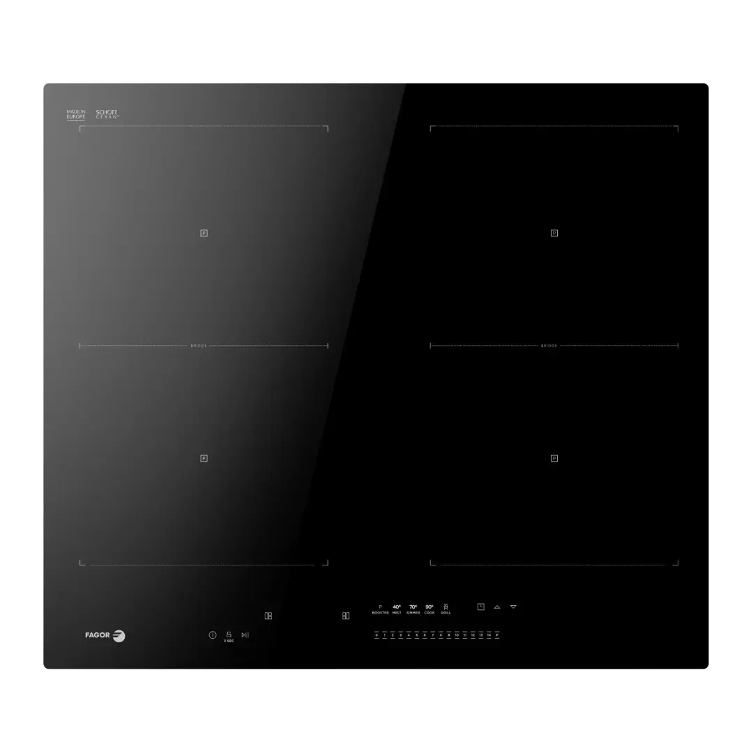 Placa de inducción Fagor 4IF-ZONE40BC FullFlex de 60 cm con 4 zonas y función Booster vista superior empotrable