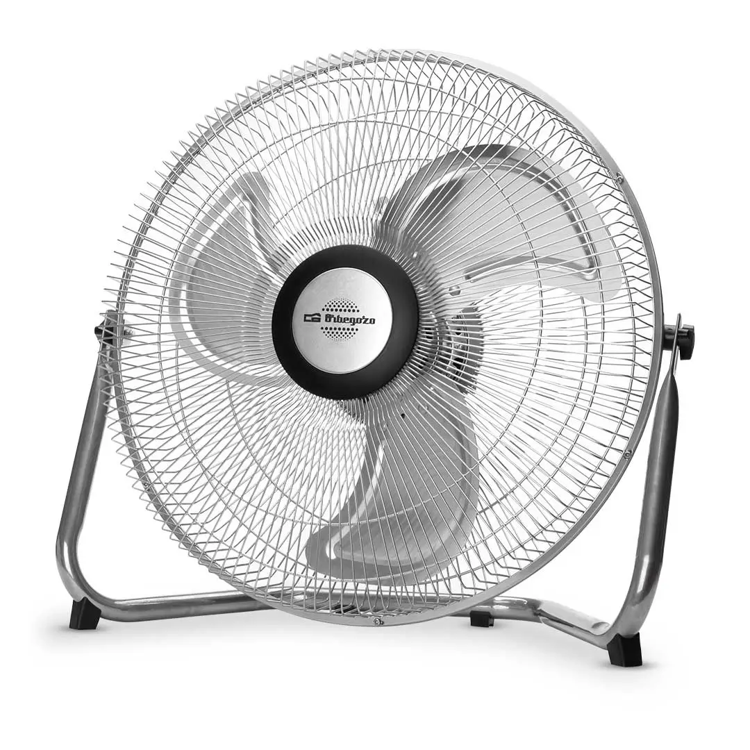 Ventilador industrial Orbegozo PW-1245 de 45 cm y 80W vista frontal metálica de alta potencia